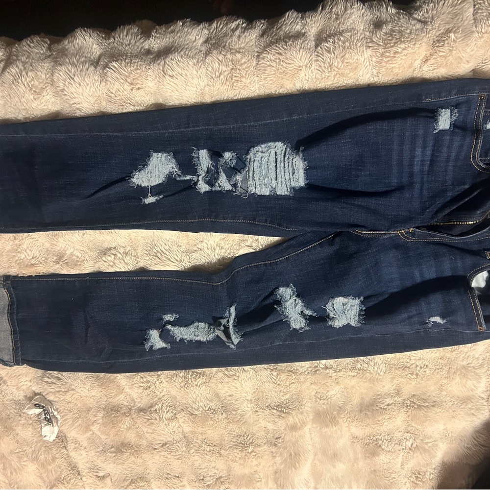 Levi's Dark Blue Distressed Skinny Jeans